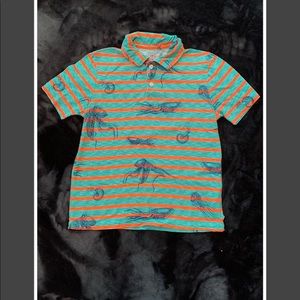 Gap Kids striped polo w/ cephalopod print